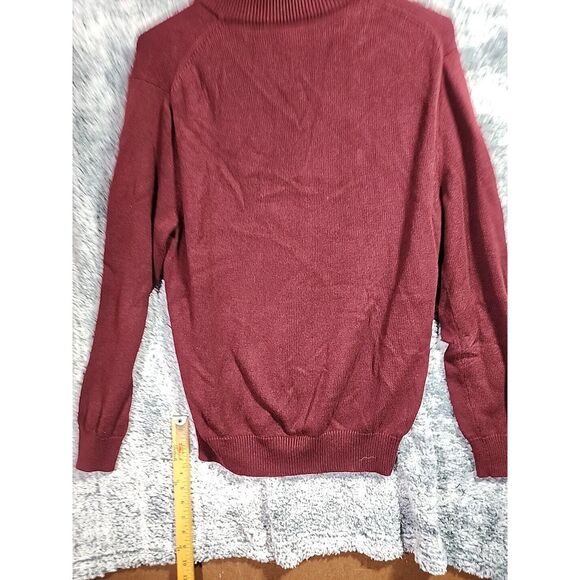 J Crew Sweater Mens‎ Large Maroon 1/4 Zip Pullover Cotton Knit Minimal Basic - Picture 15 of 16